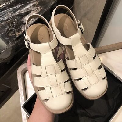 包头凉鞋女款夏季2032年新款平底学生复古裙沙滩12799马罗鞋配子