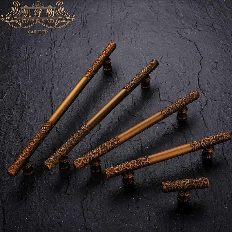 新款直销金箍棒门把手锌合金中式古典金色把手家具五金抽屉拉手衣