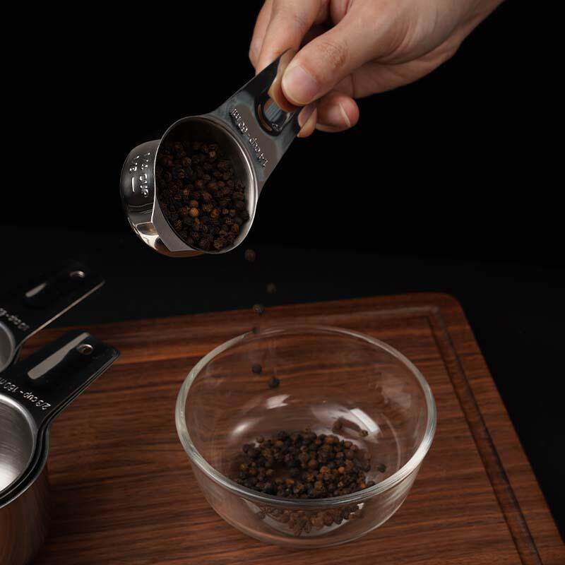 新款直销04不锈钢量杯量勺套装烘焙用具量匙厨房工具刻度勺大肚杯