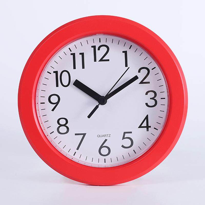 新款直销8英寸简约静音石英钟 客厅卧室家用塑料钟表 创意现代数