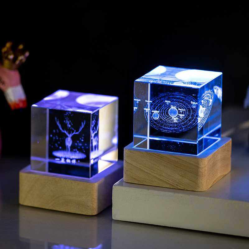 新款直销网红系列创意水晶发光小夜灯爆款少女心生日礼物情人节毕,家居饰品,桌面摆件,淘宝优惠券,粉丝福利购,淘宝优惠卷