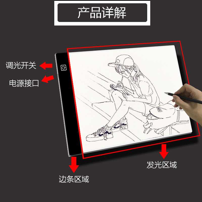 新款直销钻石画工具led灯板点钻工具A4拷贝台照明收纳钻石画工具