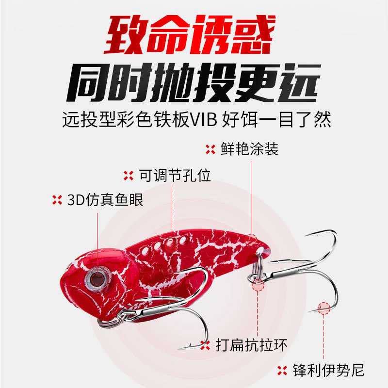 新款直销新款金属vib彩色远投路亚饵10g现货全泳层淡水亮片工厂直