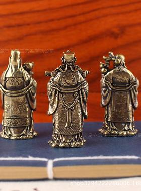 新款直销黄铜做旧福禄寿三仙摆件福星禄星寿星神像家居摆件纯铜工