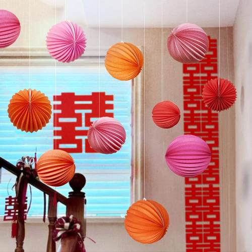 新款直销西瓜灯笼婚房装饰用品结婚挂饰商场七夕情人节中秋装饰品