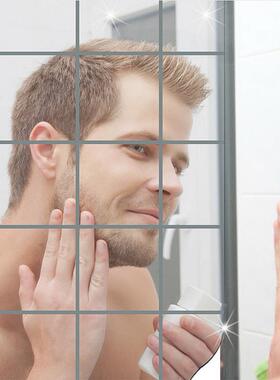 新款直销15cmx16个方块镜面墙贴装饰组合可移镜贴速卖通亚马逊