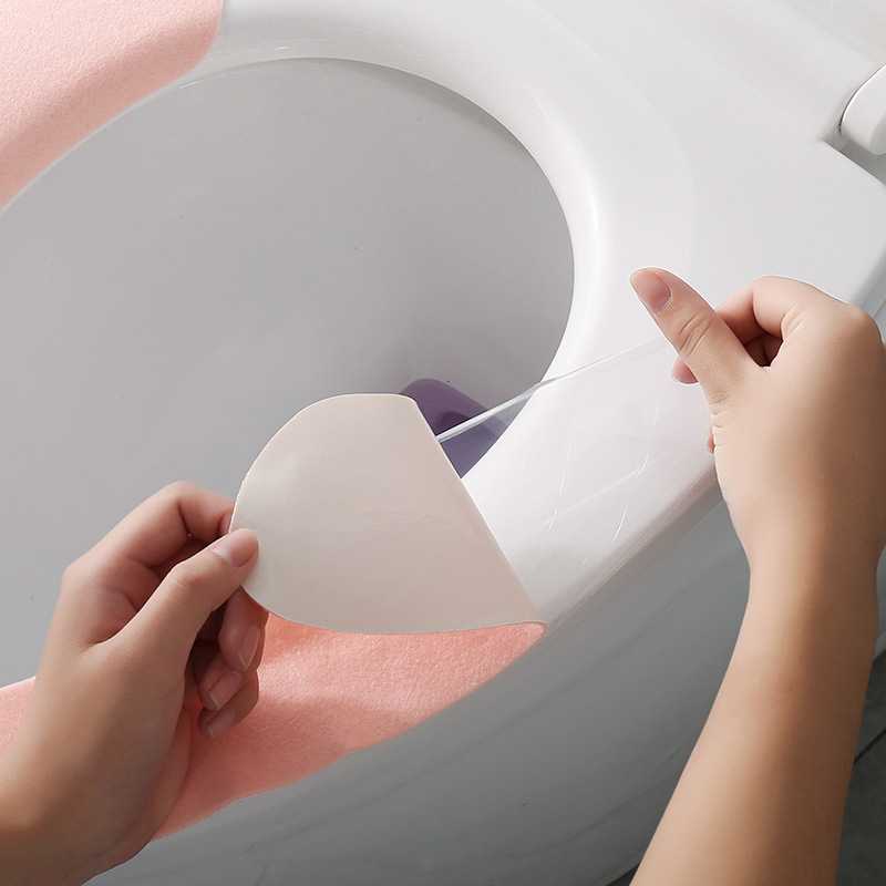 新款直销家用加厚马桶垫粘贴式马桶贴四季通用可水洗纯色加大保暖