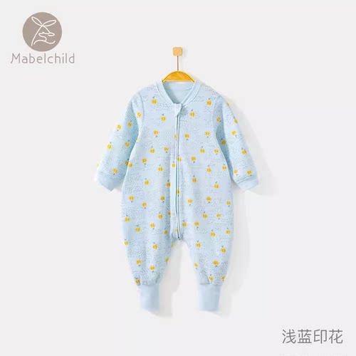 春秋冬长袖婴儿防踢恐龙连体睡衣