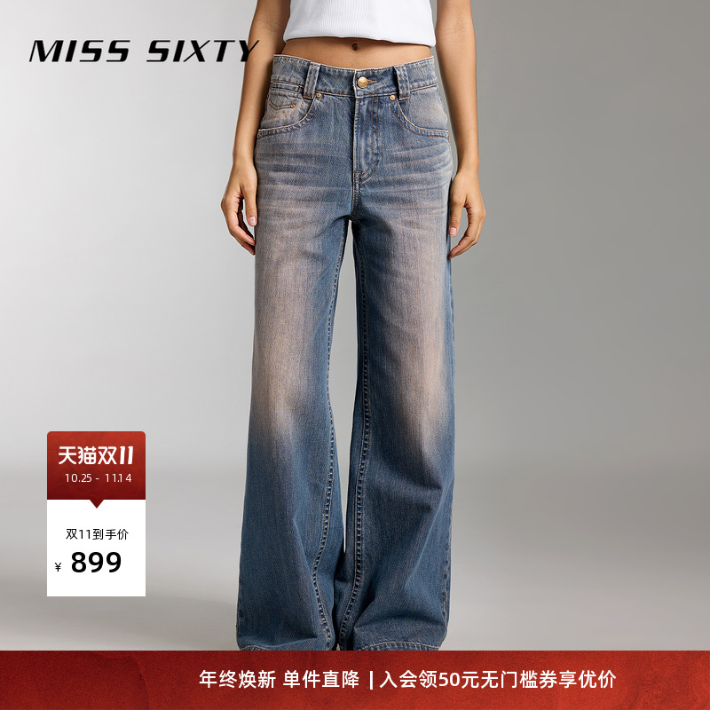 土耳其牛仔料 复古做旧水洗 宽松阔腿裤型