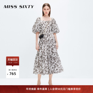 Miss 显瘦气质长裙 Sixty连衣裙女复古减龄甜美浪漫度假风修身