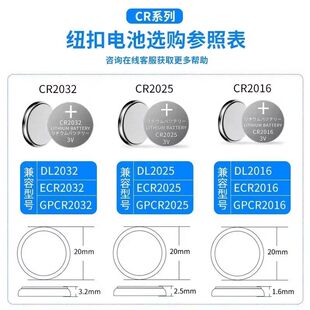 CR1632 CR2016 CR2450 CR1220 CR1616汽车钥匙遥控器测试仪小电子秤体重秤 3V纽扣电池CR2032 CR1620 CR2025
