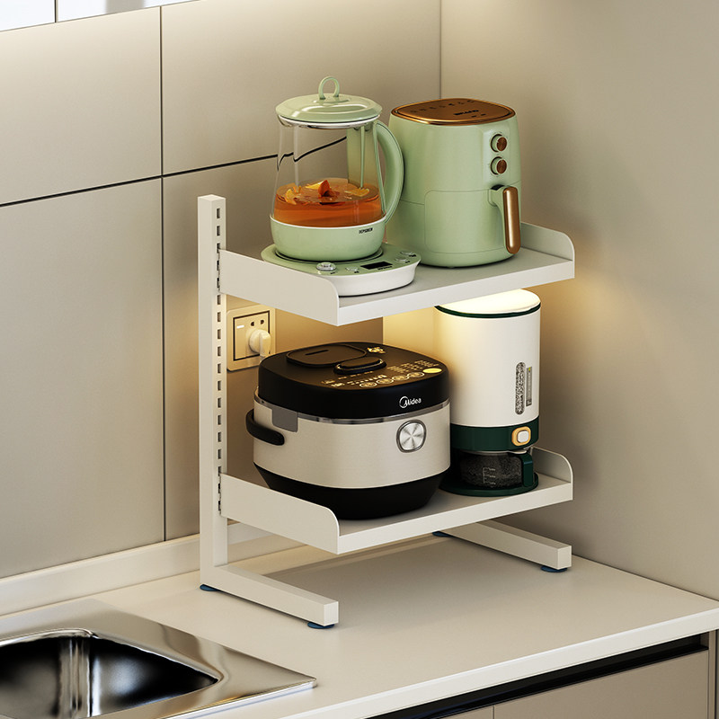厨房电饭煲置物架台面小型放空气炸锅架子家用多功能电器收纳灶台