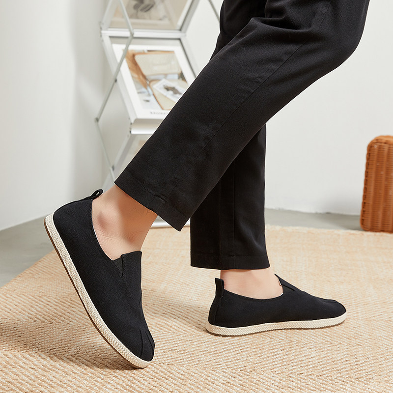 布语堂本草布鞋男夏季新款老北京手工缝制一脚蹬黑色透气防滑单鞋,流行男鞋,布鞋,淘宝优惠券,粉丝福利购,淘宝优惠卷