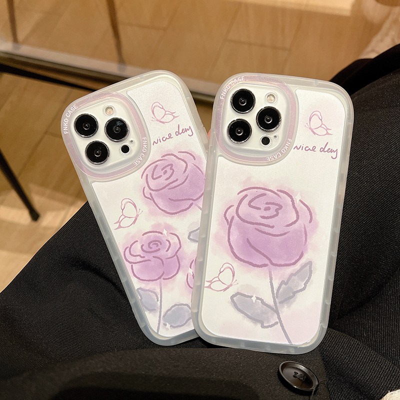 雅风 紫色 花朵 适用 苹果 机壳 硅胶 防摔