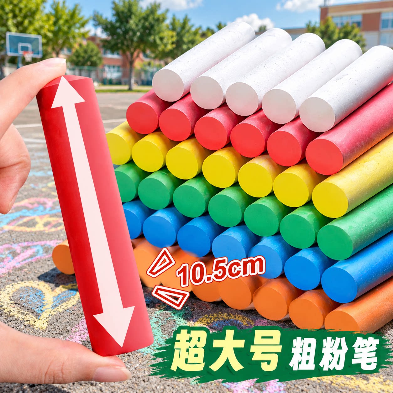 工地粉笔大号粗粉笔木材专用记号彩色粗粉笔加粗船用钢管划线标记大粉笔白色粉笔