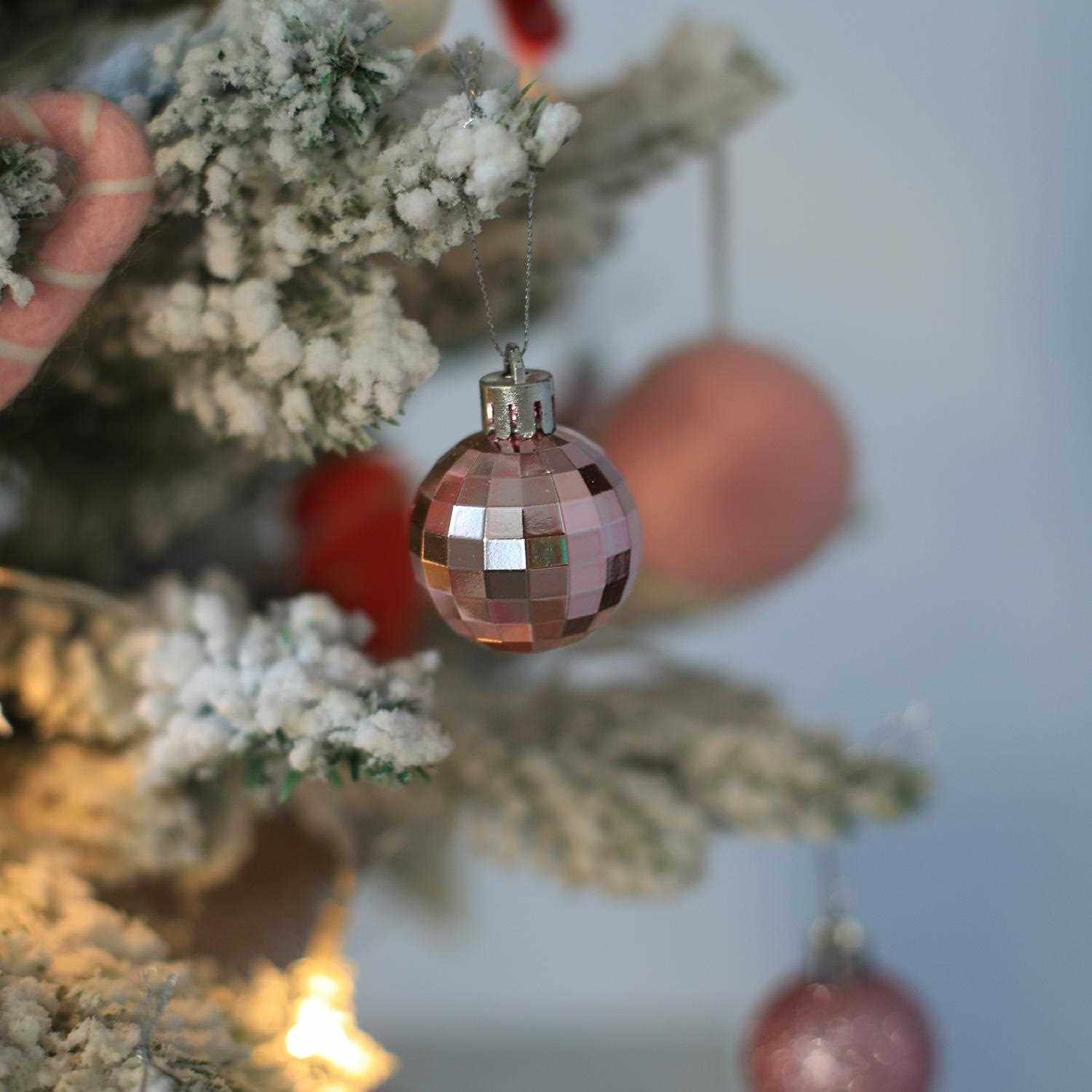 新款直销圣诞节球树装饰球金彩球羊毛球毛毡球吊球亮光电镀挂树盒