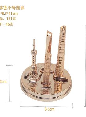 新款直销东方明珠组合摆件建筑模型摆件创意工艺品金属旅游纪念品