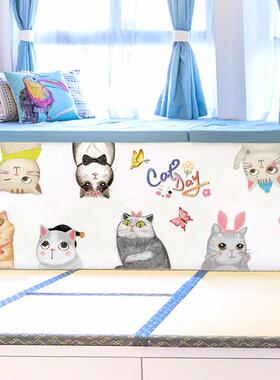 新款直销CH69016卡通可爱猫咪客厅走廊玄关背景墙面衣柜门装饰贴