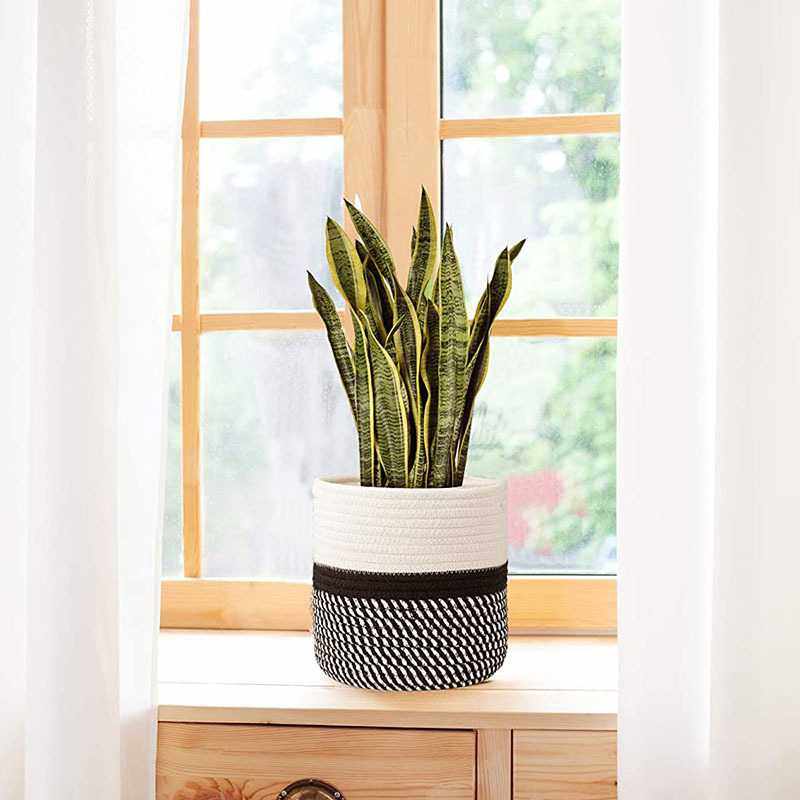 新款直销晴芊收纳篮置物篮子棉麻编织花筐花盆圆形储物框子家居装,家居饰品,花篮,淘宝优惠券,粉丝福利购,淘宝优惠卷