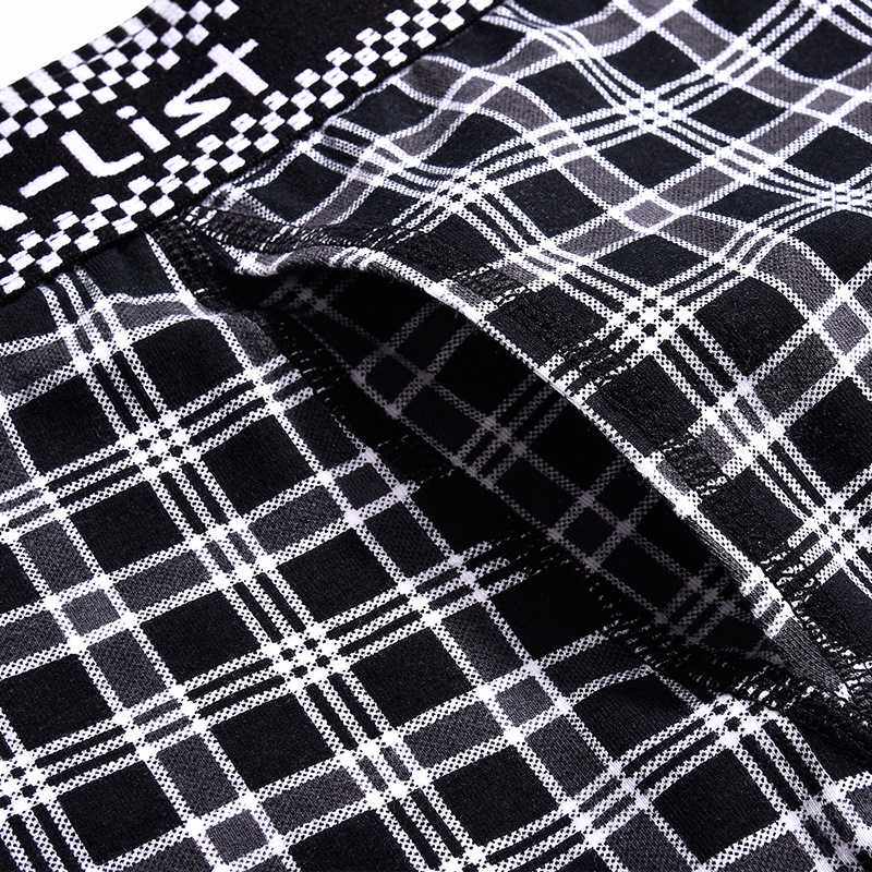 新款直销A-list男士内裤黑白格子 长期现货 棉质舒适中腰平角裤8