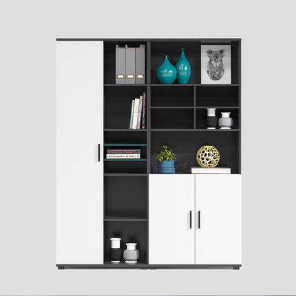 新款直销办公家具文件柜木质板式书柜组合资料档案柜老板桌背景两