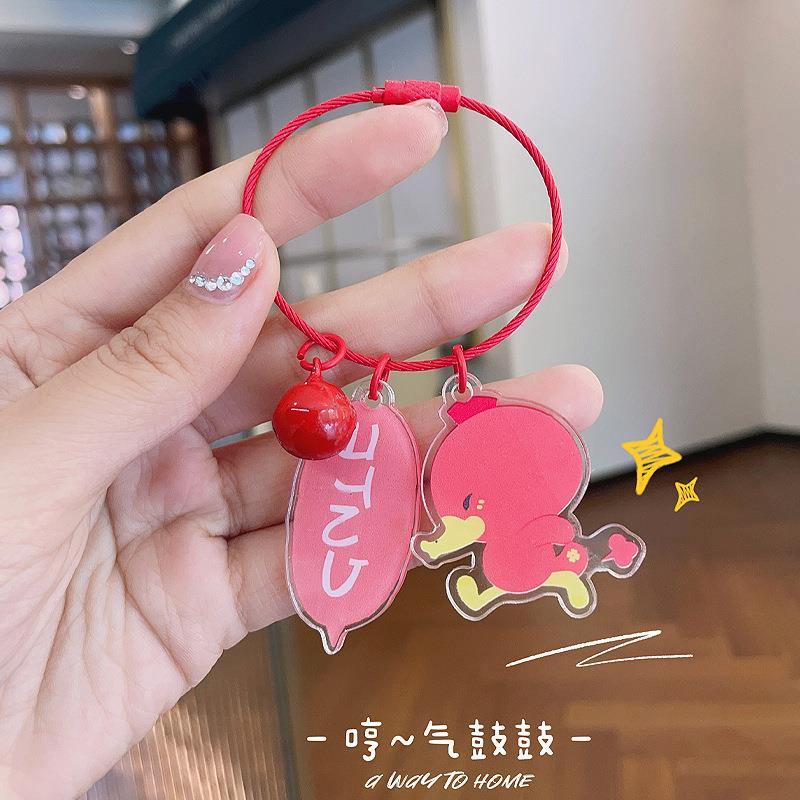 新款直销亚克力钥匙扣卡通书包汽车挂件创意情侣小礼品可爱钥匙圈