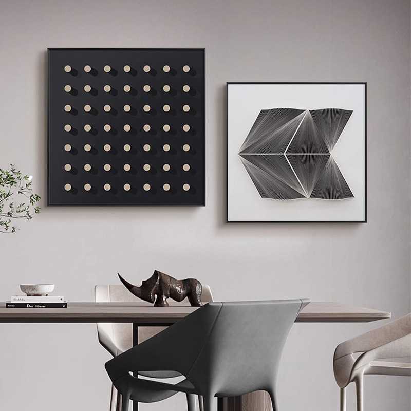 新款直销抽象立体感抽象餐厅装饰画现代简约几何客厅挂画艺术沙发图片