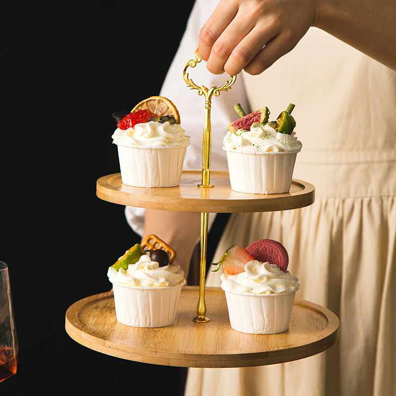 新款直销竹木双层甜品台三层点心盘蛋糕婚礼零食水果串盘饰品收纳,节庆用品/礼品,甜品台装饰,淘宝优惠券,粉丝福利购,淘宝优惠卷
