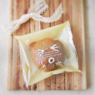 新款直销中号烘培封口袋可爱西点图案袋食品袋烘焙袋自粘袋曲奇13