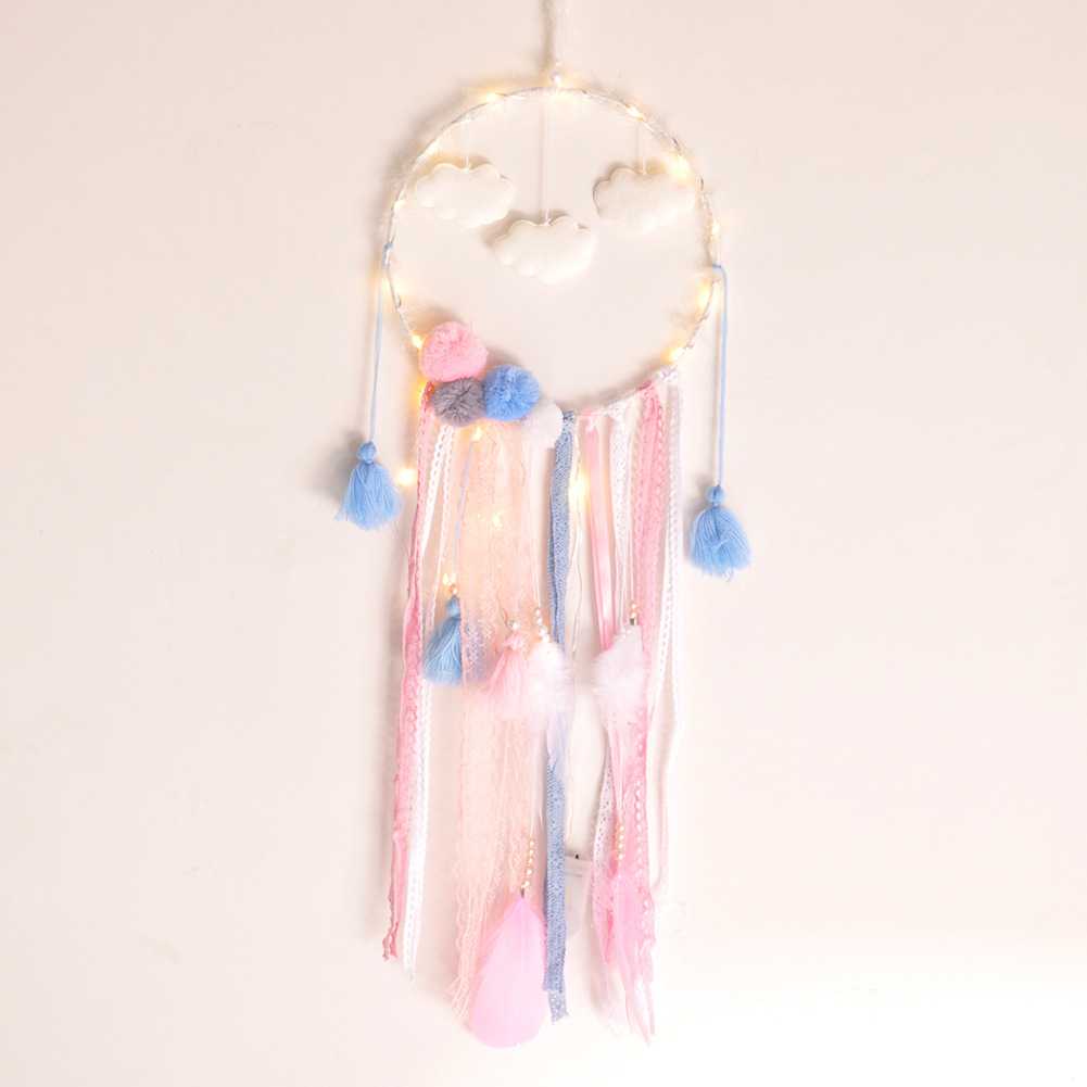 新款直销梦幻捕梦网云朵材料包手工礼物 ins风节日装饰风铃挂件家