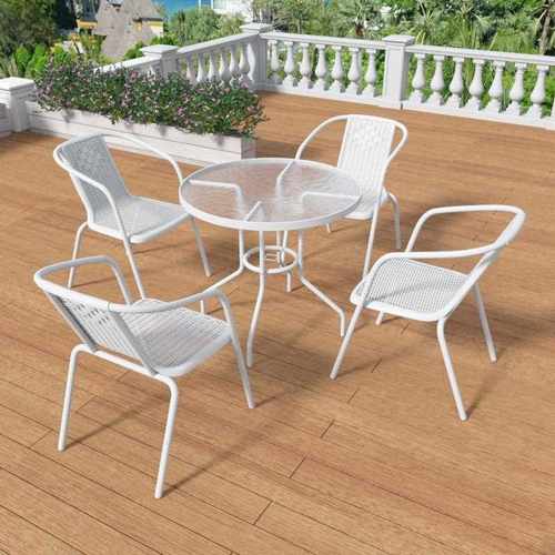 新款直销阳台小桌椅组合三件套室外一桌两椅白色折叠桌椅庭院户外