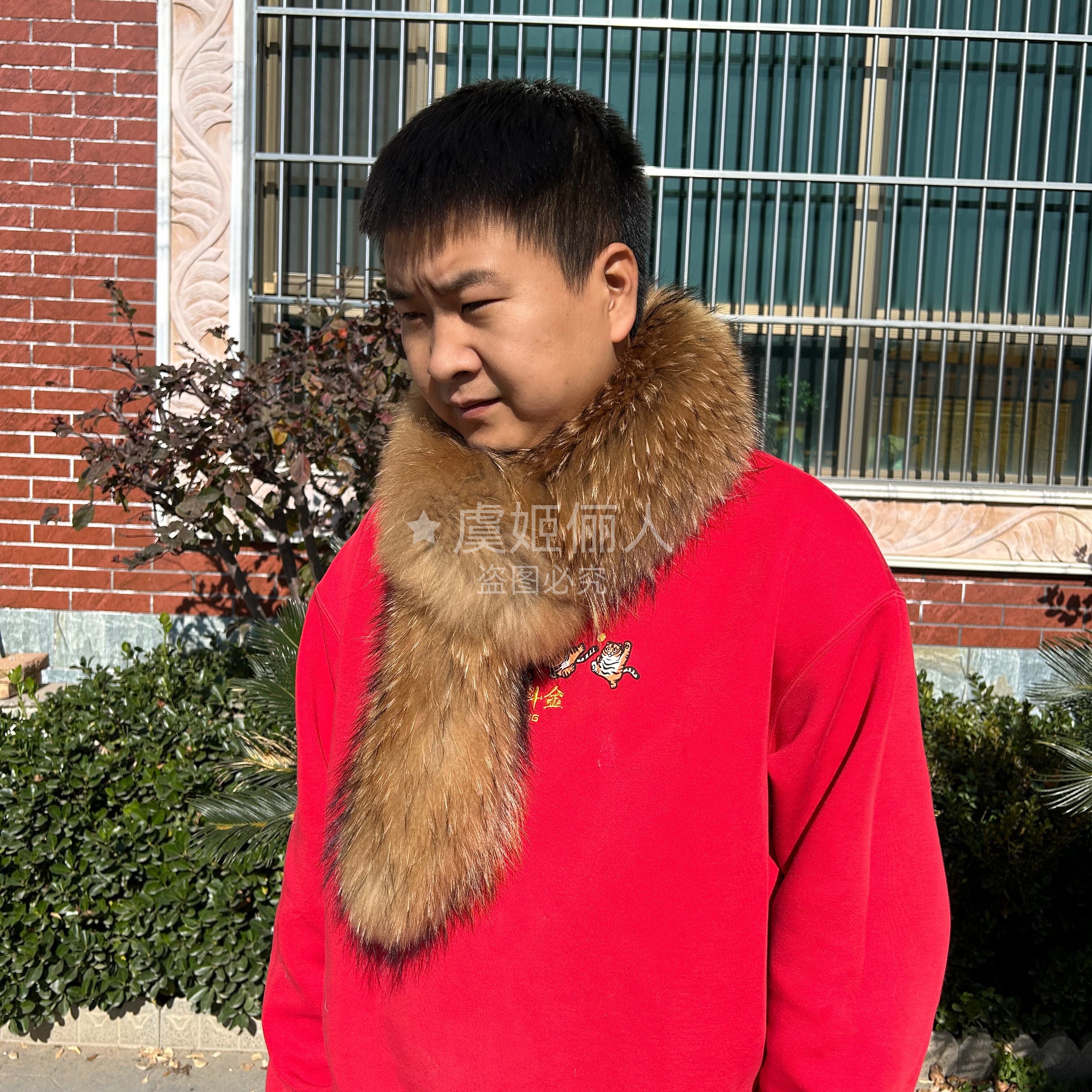 整张貉子毛围巾围脖冬季皮草