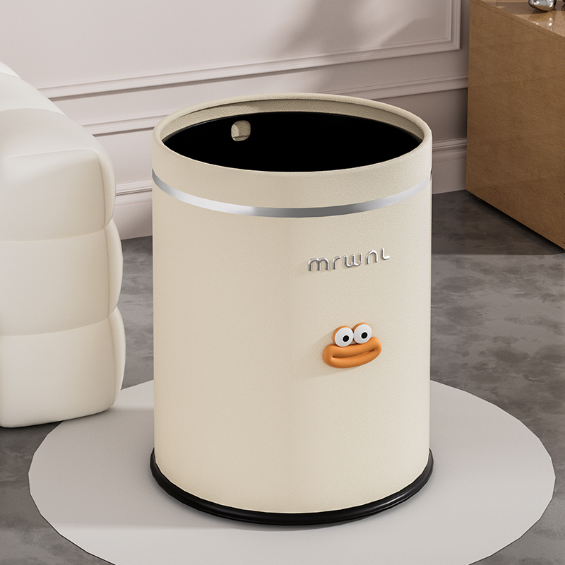垃圾桶家用客厅高颜值轻奢创意2024新款卧室纸篓厨房卫生桶可爱风
