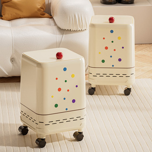 垃圾桶家用2025新款客厅大号大容量带盖卧室厨房高颜值卫生桶带轮