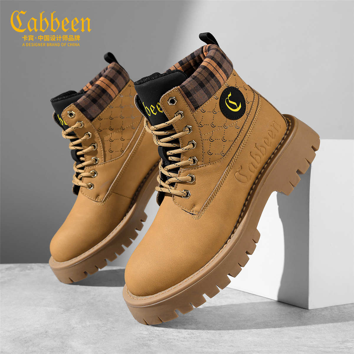 卡宾马丁靴男款2025新款秋季男士高帮工装靴子防滑舒适百搭短靴