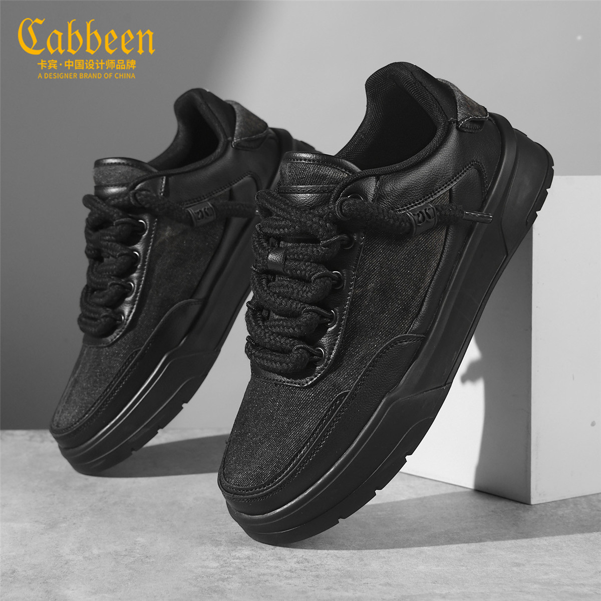 卡宾男鞋2025新款秋季时尚黑武士潮牌休闲运动鞋潮流百搭男士板鞋
