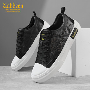 卡宾男鞋2026新款春季黑色平底低帮板鞋时尚潮流男士百搭休闲鞋