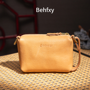 Behfxy帛雲 2025新款MBox植鞣牛皮文玩包 便携手串核桃收纳袋手拎