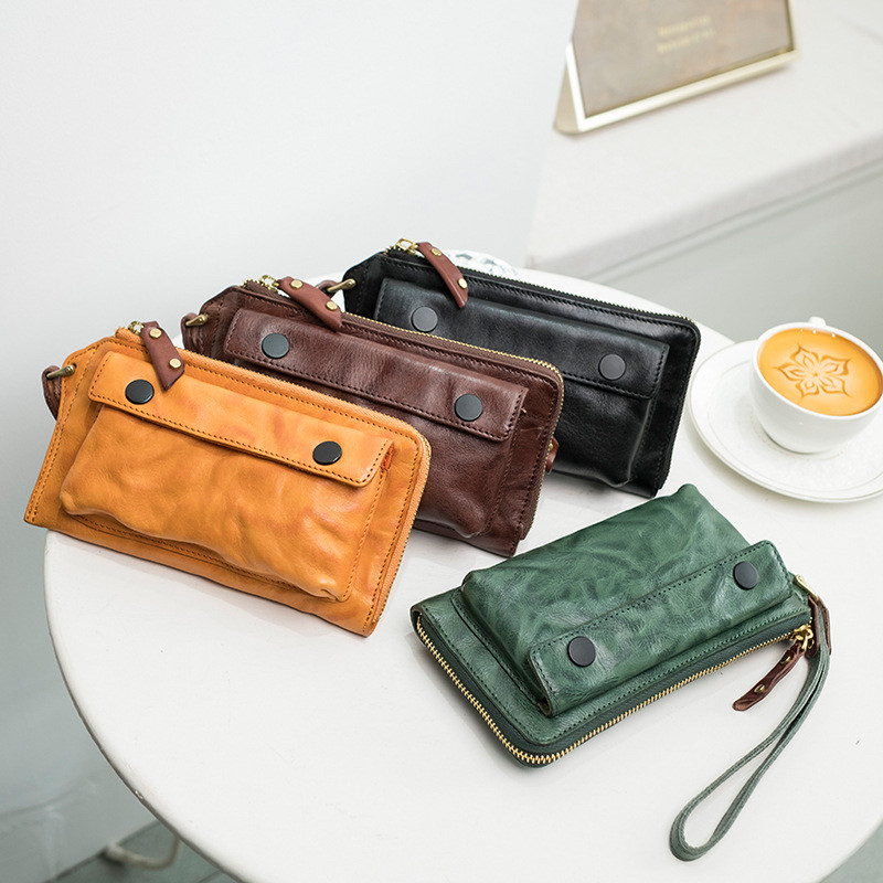 复古植鞣皮头层皮真皮女包手提包手抓包手机包卡包软皮钱包潮ins