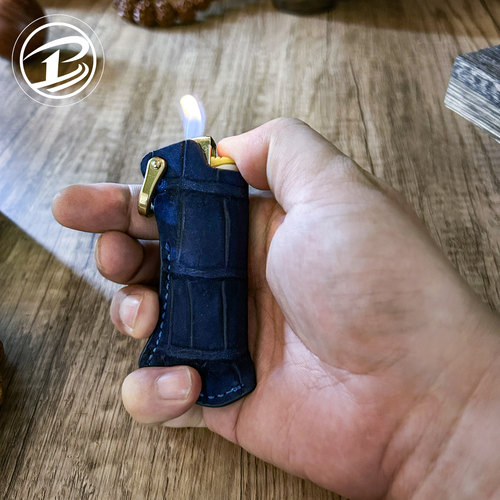 behfxy帛雲手工缝制磨砂鳄鱼皮打火机套