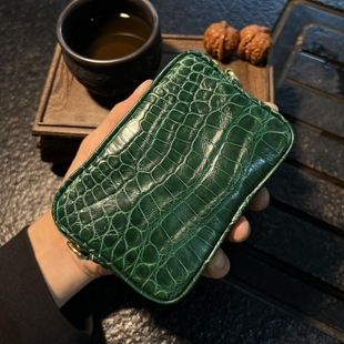 帛雲Behfxy 进口鳄鱼皮文玩核桃手串收纳包 纯手工便携首饰袋手拿