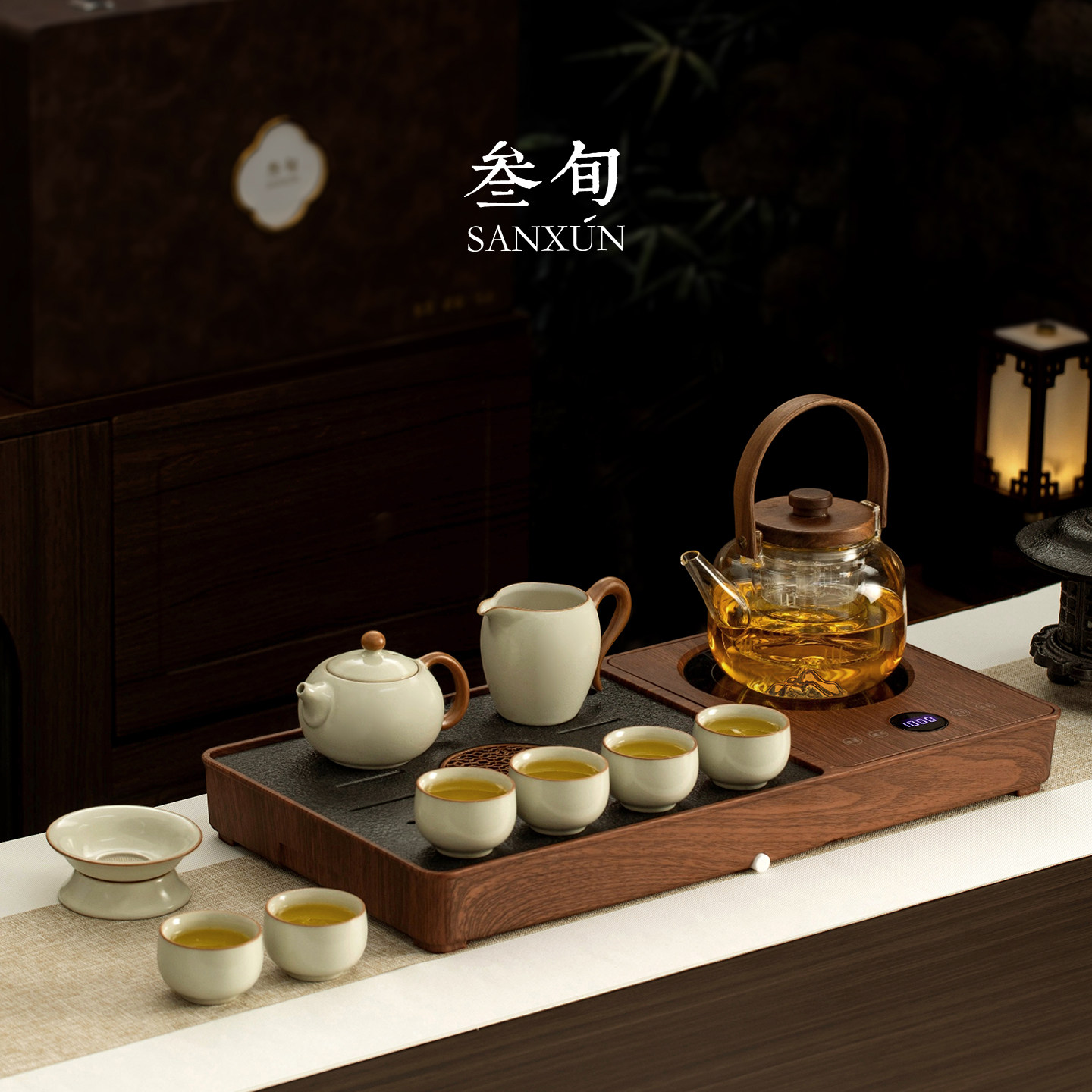 叁旬汝窑西施泡茶壶专用功夫茶具套装2026新款高档烧水壶一体茶盘