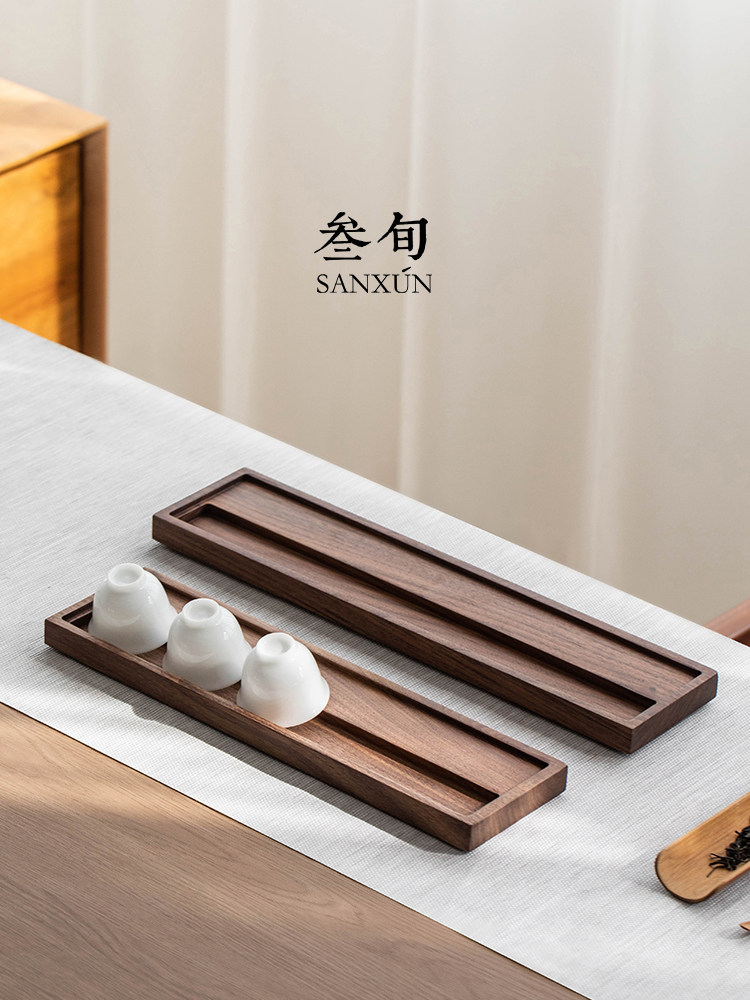 30年胡桃木茶具架高档家用茶具茶道用品杯烘干储物架实木杯架