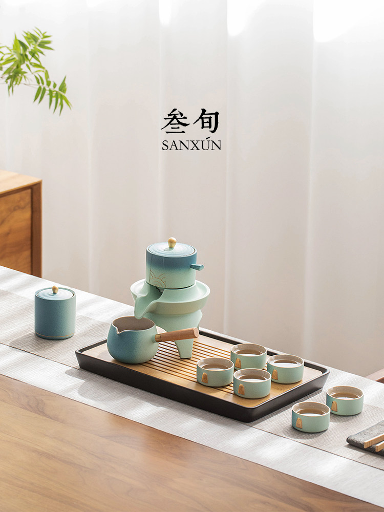 30年高端易读豪华锦自动功夫茶套装陶瓷家用懒泡茶器物茶壶礼盒