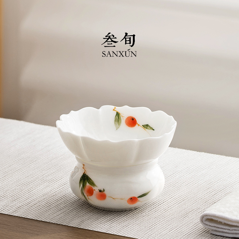叁旬手绘柿柿如意茶滤