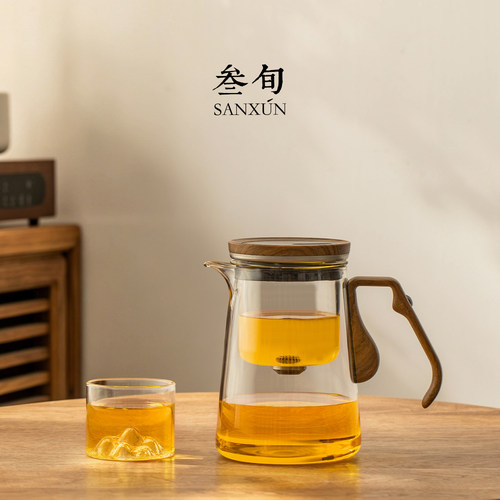 叁旬纳川飘逸壶玻璃茶壶