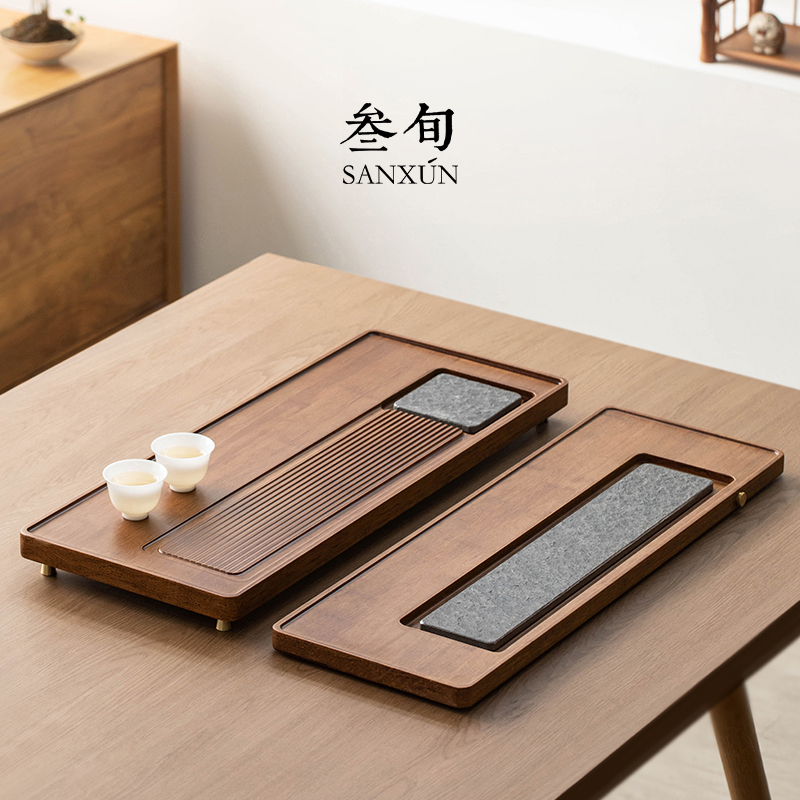 叁旬创意实木茶盘家用排水式干泡