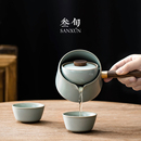叁旬汝窑转转泡自动懒人泡茶神器家用陶瓷功夫茶具轻奢高档泡茶壶