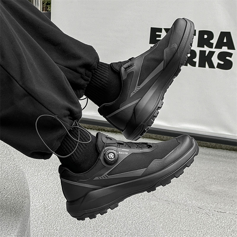 平跟软底户外健步鞋男登山越野春夏季套脚一脚蹬透气网鞋潮休闲鞋