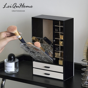 化妆刷收纳筒亚克力防尘梳妆台口红眉笔置物架桌面化妆品抽屉收盒